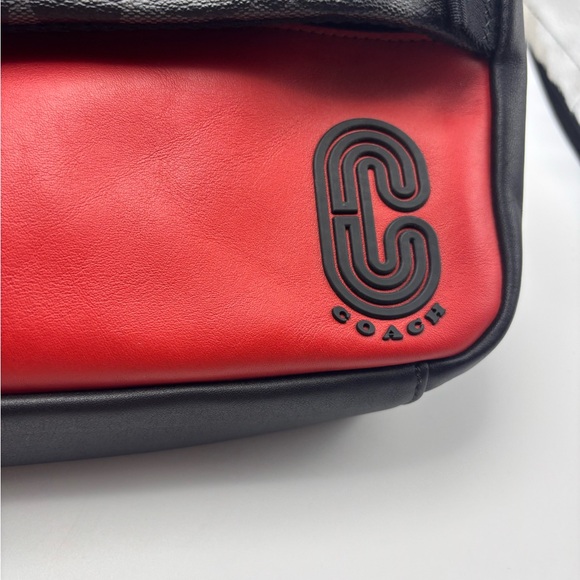 NWT Coach Edge Belt Bag In Signature Canvas Fanny Waist Body Signature Red Char - Picture 2 of 9